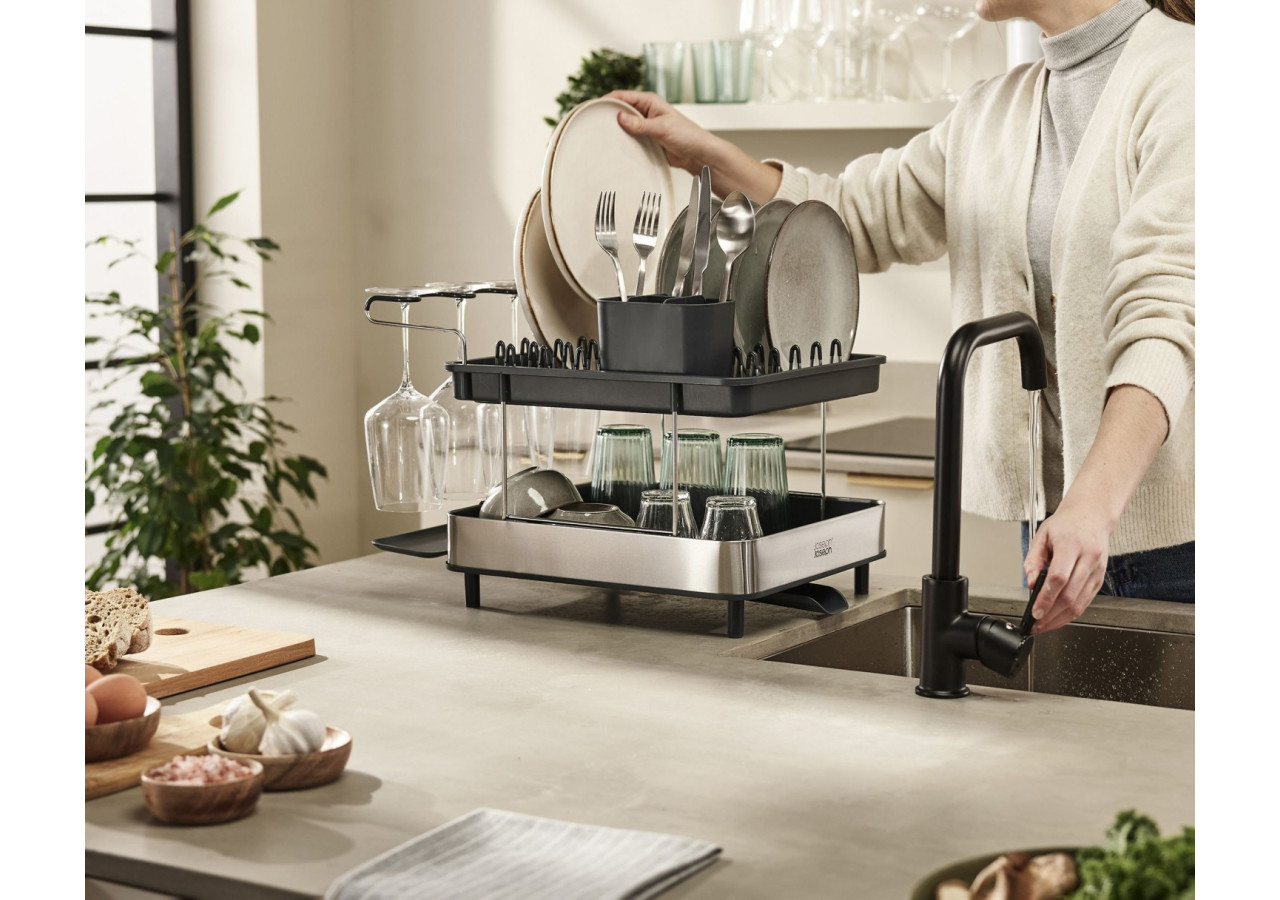 Égouttoir Excel à 2 Niveaux - Gain de Place, Gris - JJ 004786 - Joseph Joseph