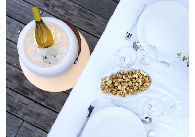 Pot de fleurs L avec LED multicolore - 34 cm et haut-parleur Bluetooth - ND 103458 - Nordic D'luxx