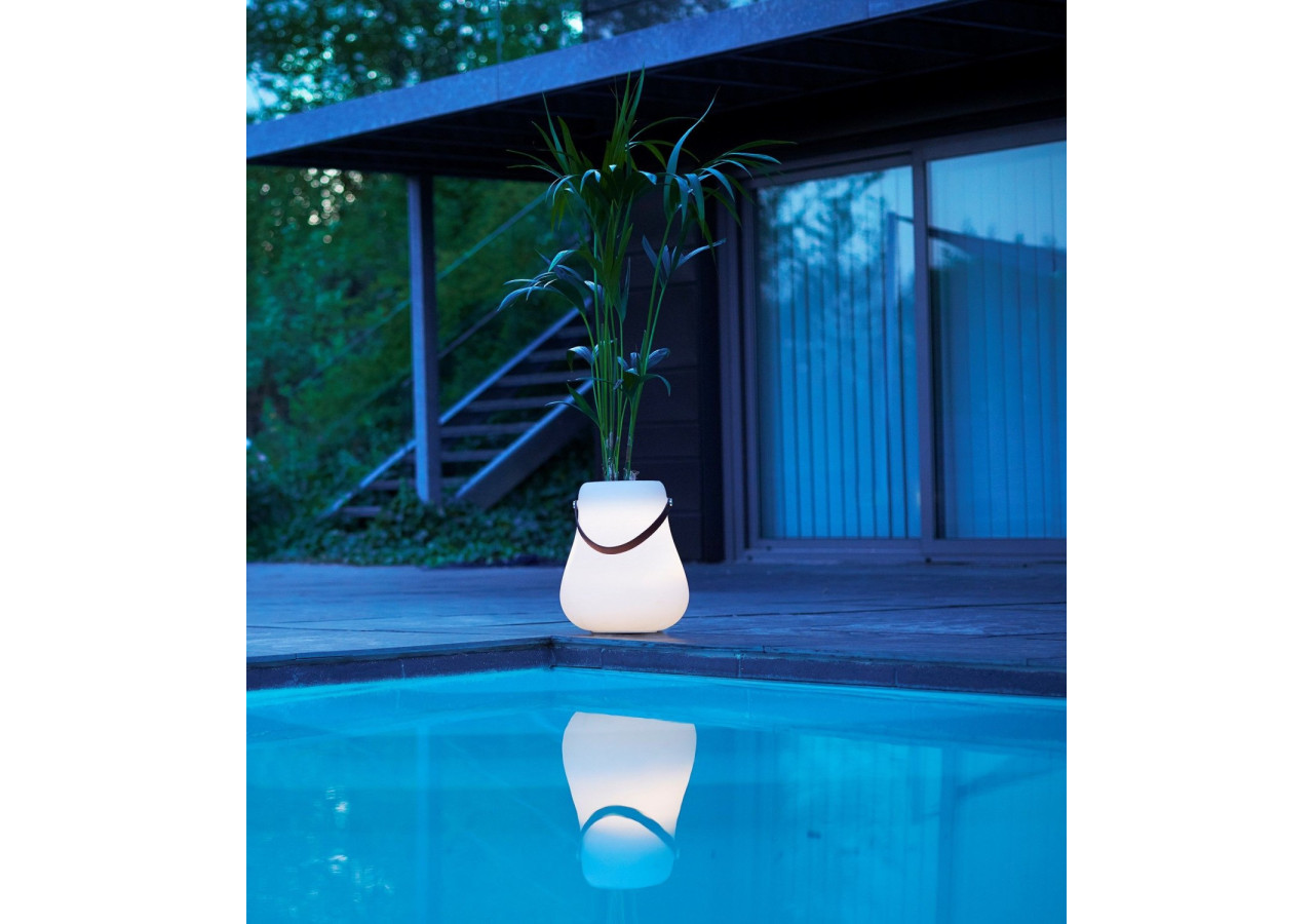 Pot de fleurs L avec LED multicolore - 34 cm et haut-parleur Bluetooth - ND 103458 - Nordic D'luxx