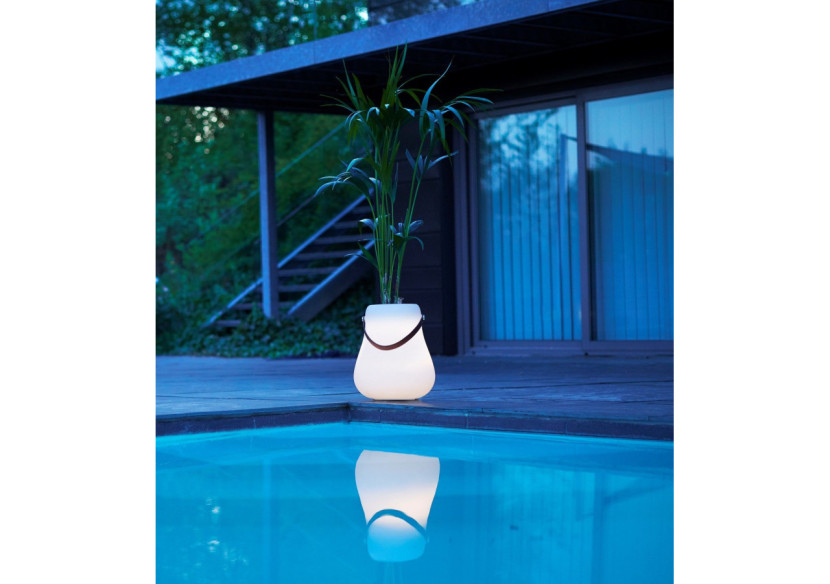 Pot de fleurs L avec LED multicolore - 34 cm et haut-parleur Bluetooth - ND 103458 - Nordic D'luxx