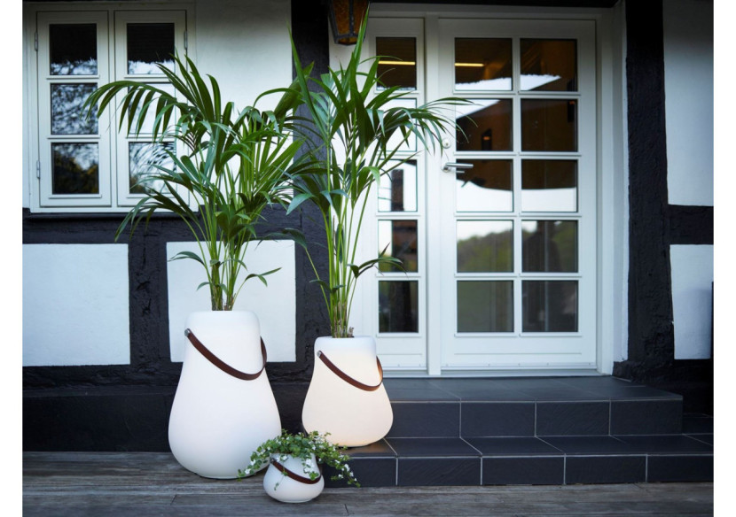 Pot de fleurs L avec LED multicolore - 34 cm et haut-parleur Bluetooth - ND 103458 - Nordic D'luxx