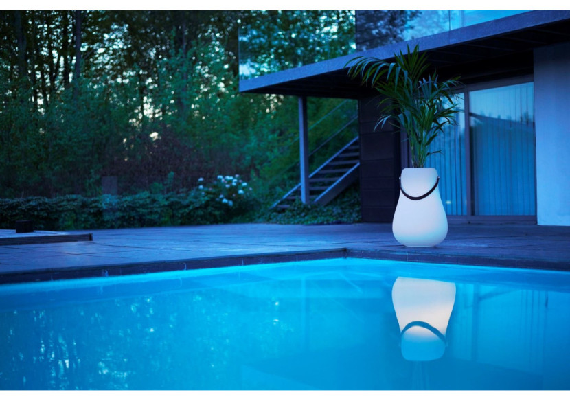 Pot de fleurs L avec LED multicolore - 34 cm et haut-parleur Bluetooth - ND 103458 - Nordic D'luxx