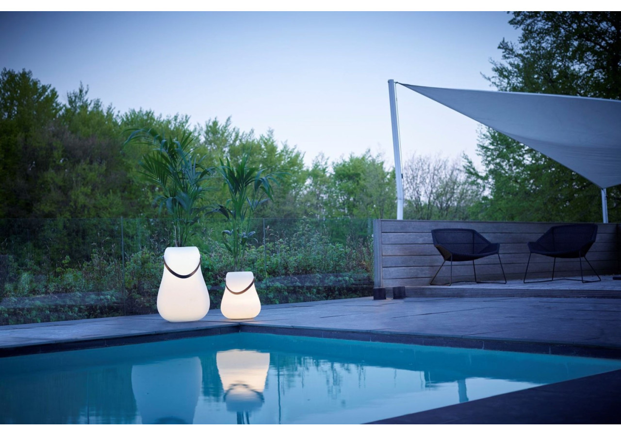 Pot de fleurs L avec LED multicolore - 34 cm et haut-parleur Bluetooth - ND 103458 - Nordic D'luxx