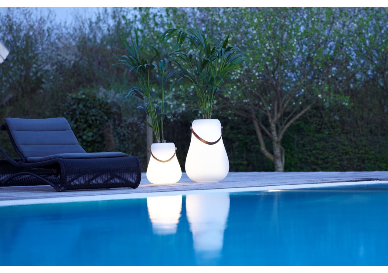 Pot de fleurs L avec LED multicolore - 34 cm et haut-parleur Bluetooth - ND 103458 - Nordic D'luxx