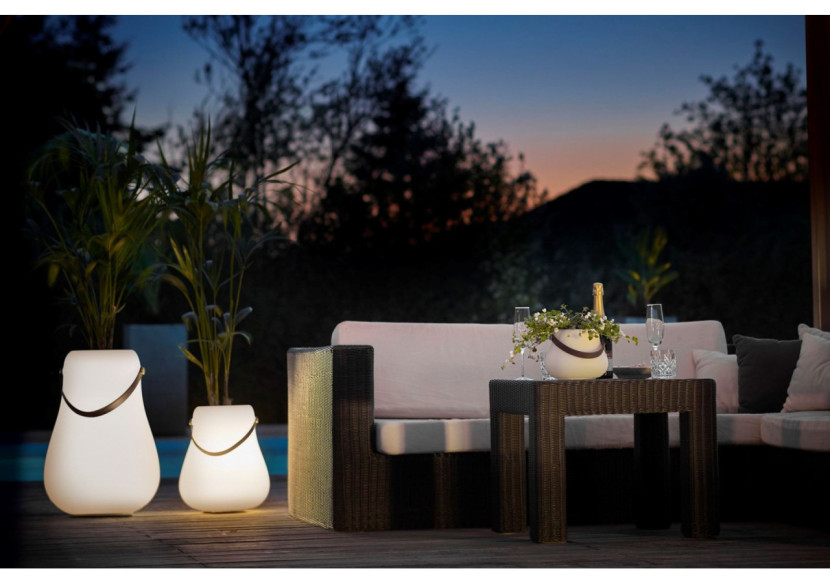 Pot de fleurs L avec LED multicolore - 34 cm et haut-parleur Bluetooth - ND 103458 - Nordic D'luxx