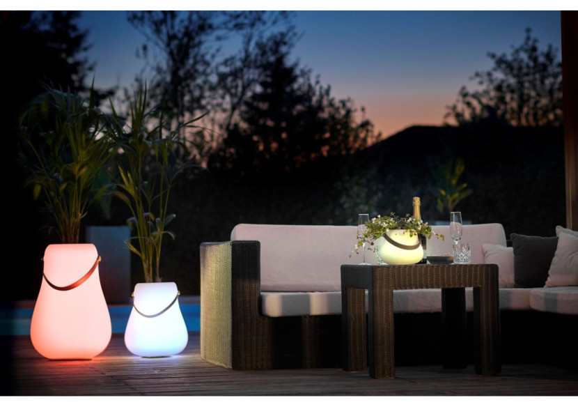 Pot de fleurs L avec LED multicolore - 34 cm et haut-parleur Bluetooth - ND 103458 - Nordic D'luxx