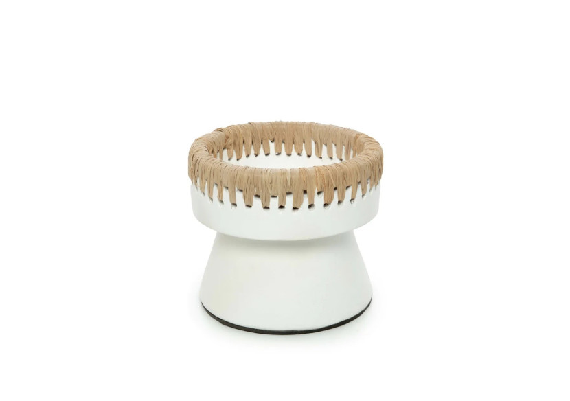 Bougeoir Élégant - Terracotta blanc petite taille - JABR045WN-S - Bazar Bizar