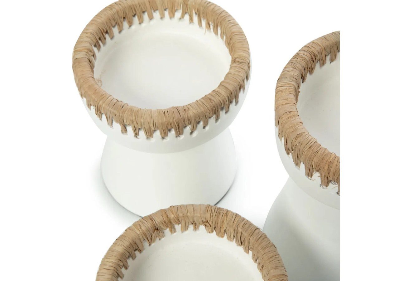 Bougeoir Élégant - Terracotta blanc petite taille - JABR045WN-S - Bazar Bizar