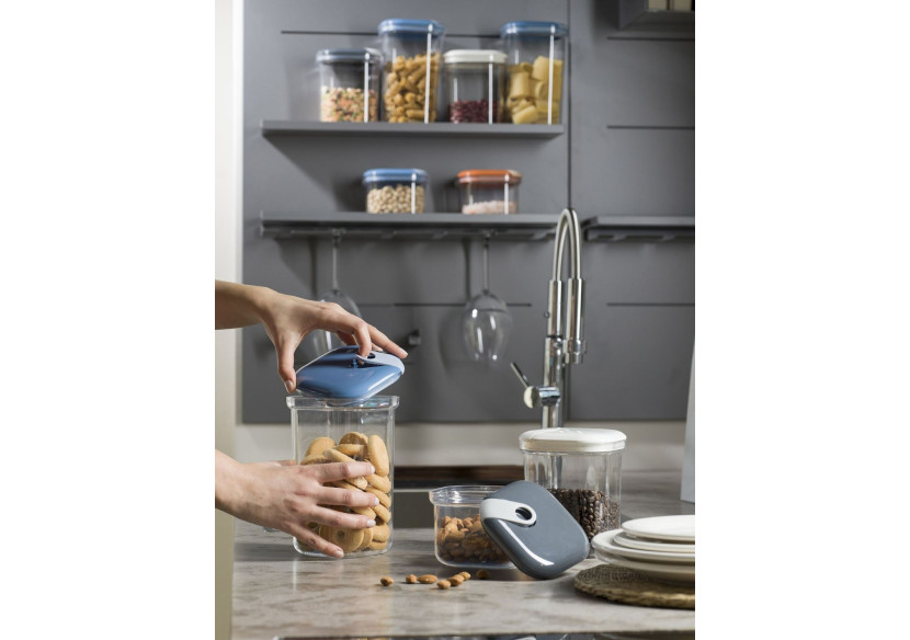 Bocaux de rangement Pull Box - Set de 3 en plastique recyclé - OM 342795 - Omada Bocaux de rangement Pull Box - Set de 3 en plastique recyclé - OM 342795 - Omada