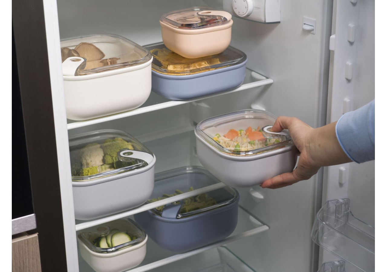 Lunchbox Pull Box - Carrée, basse, 1 litre - OM 342375 - Omada