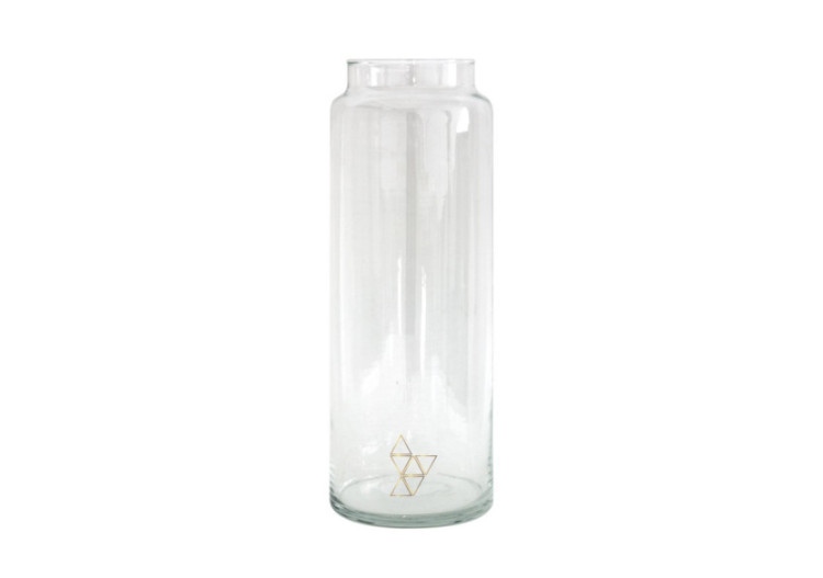 Verre à Eau XL - Artisanal avec Motif Triangle Doré - TD 017102 - TAK Design