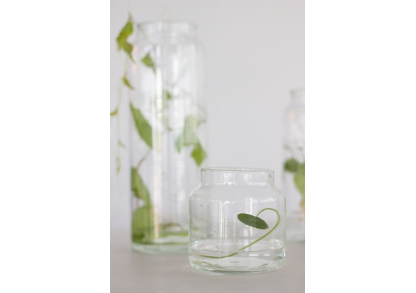 Verre à Eau XL - Artisanal avec Motif Triangle Doré - TD 017102 - TAK Design