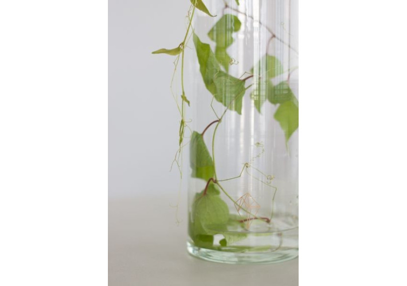 Verre à Eau XL - Artisanal avec Motif Triangle Doré - TD 017102 - TAK Design