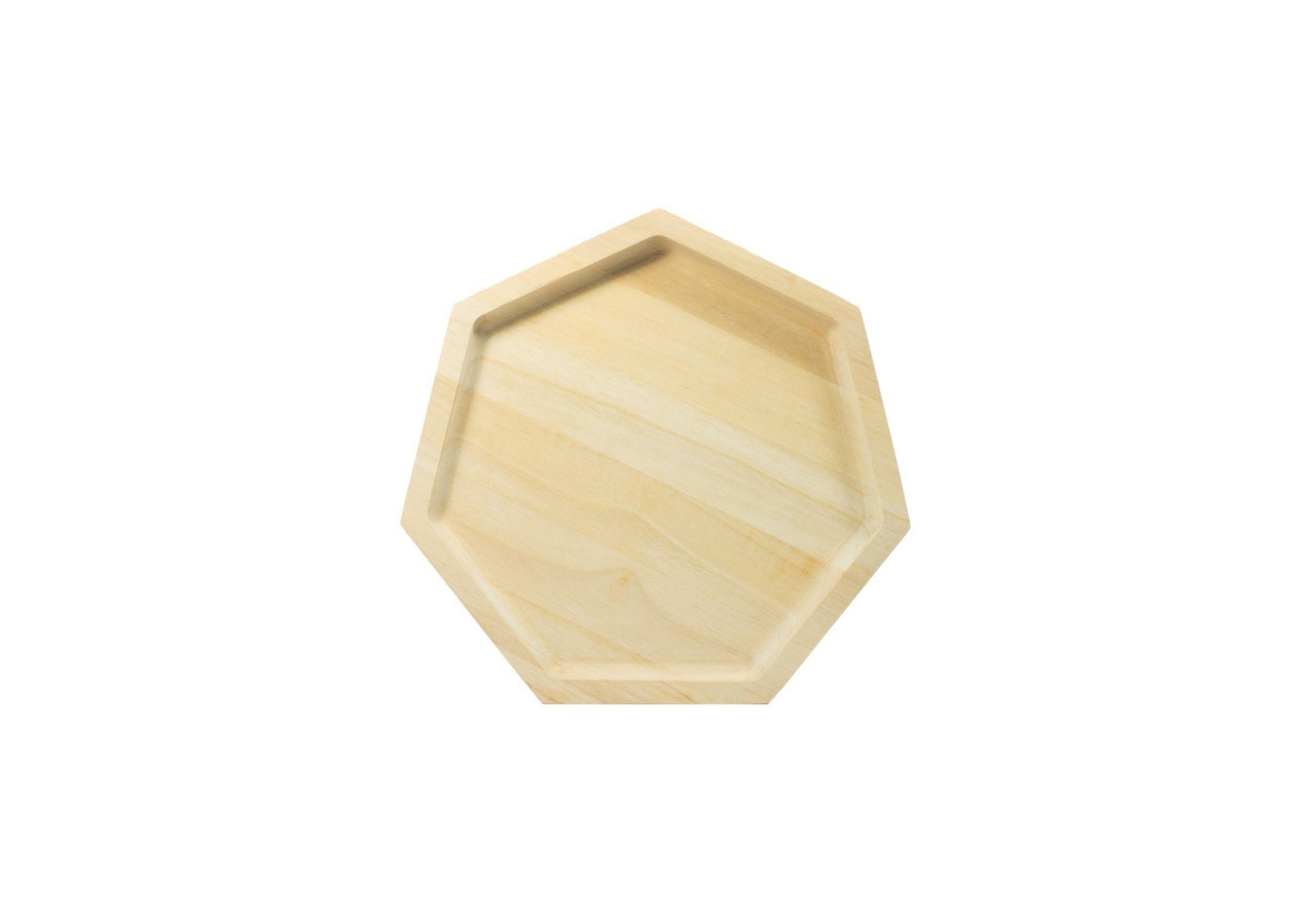 Plateau Polygon Blis S - Bois de caoutchouc fait main, 2 cm d'épaisseur - TD 018703 - TAK Design