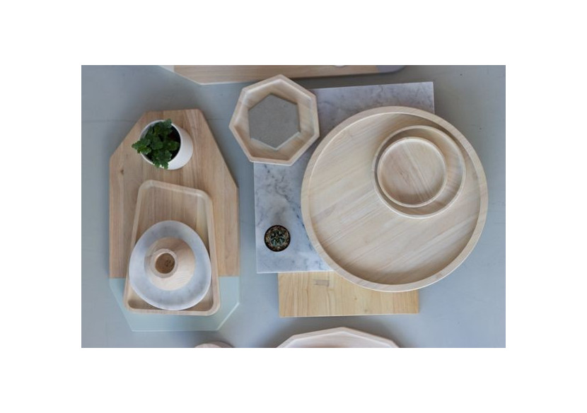 Plateau Rondi M - Bois de caoutchouc fait main, 2 cm d'épaisseur - TD 018772 - TAK Design