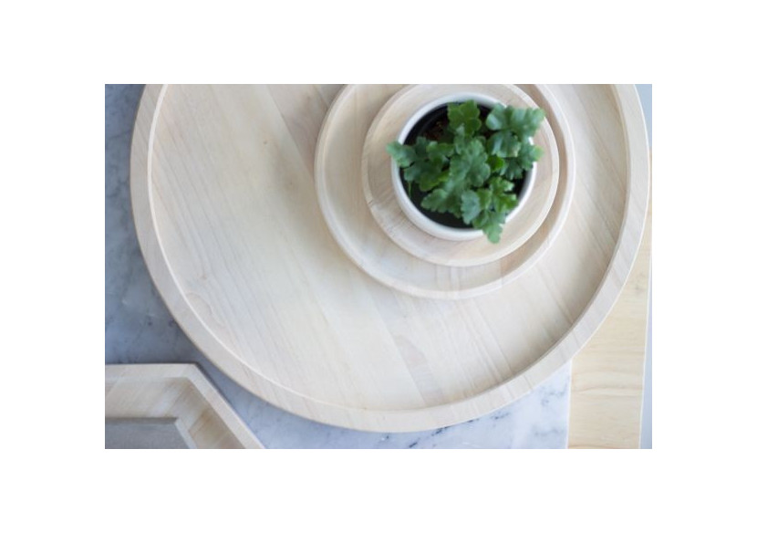 Plateau Rondi M - Bois de caoutchouc fait main, 2 cm d'épaisseur - TD 018772 - TAK Design