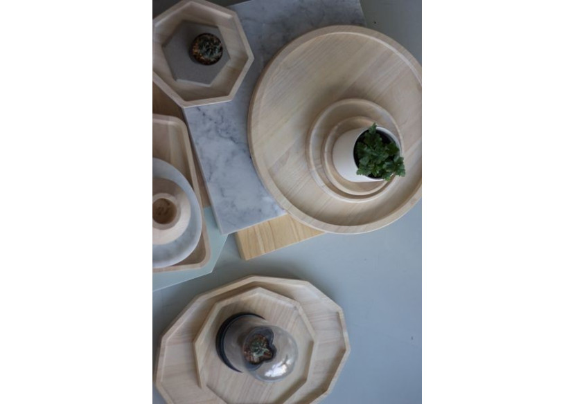 Plateau Rondi M - Bois de caoutchouc fait main, 2 cm d'épaisseur - TD 018772 - TAK Design