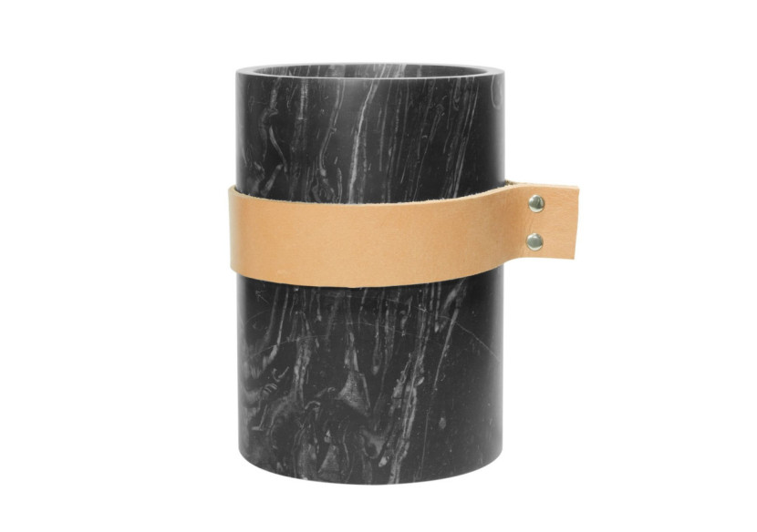 Vase en Marbre avec Bandes en Cuir - 8,5 x 15,5 cm - TD 017836 - TAK Design