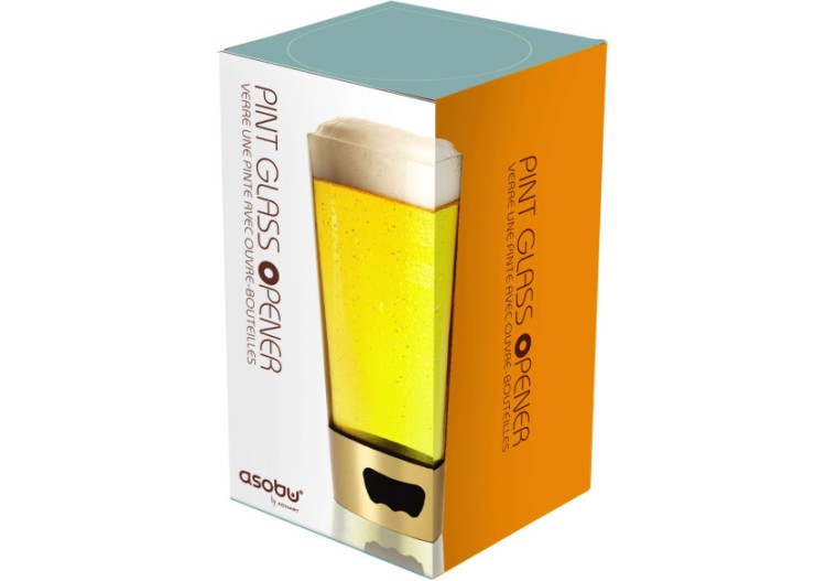 Verre à bière avec ouvre-bouteille - Pratique et innovant - AN 009525 - Asobu 2