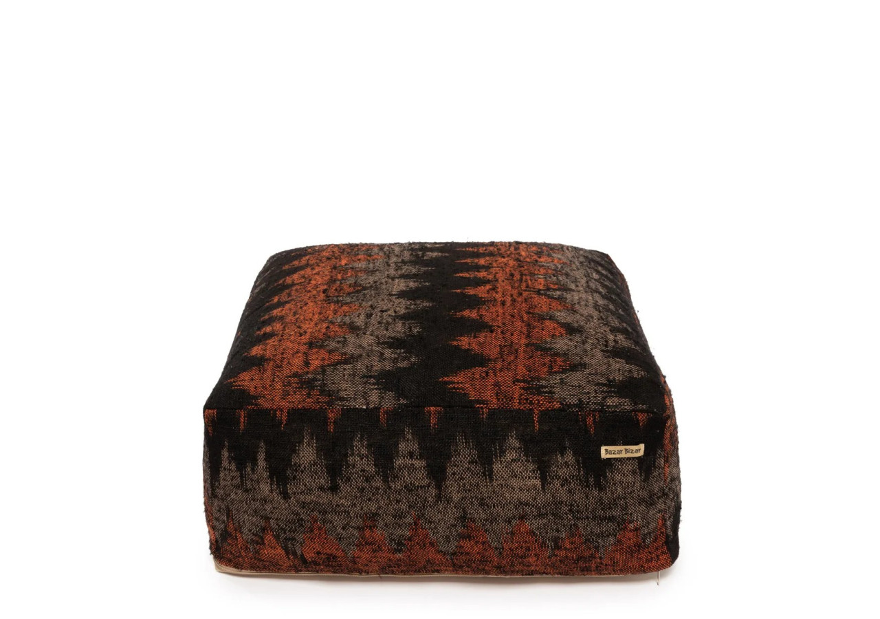 Pouf Oh My Gee - Noir Orange - INIE003BOr-60 - Bazar Bizar