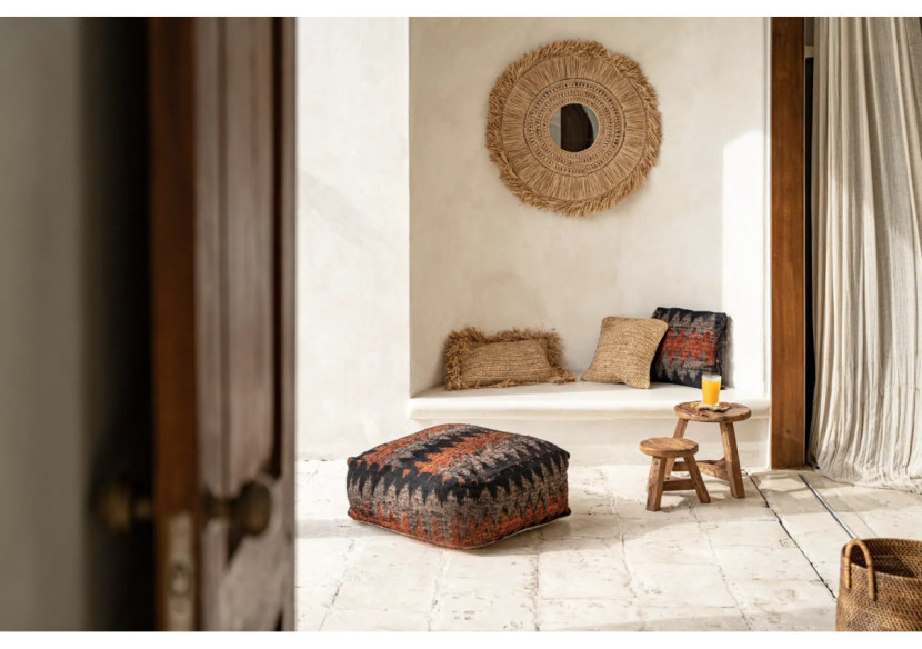 Pouf Oh My Gee - Noir Orange - INIE003BOr-60 - Bazar Bizar