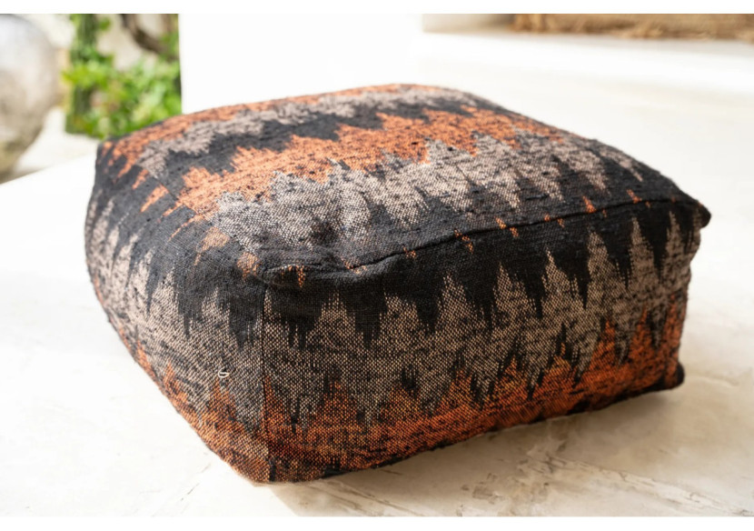 Pouf Oh My Gee - Noir Orange - INIE003BOr-60 - Bazar Bizar