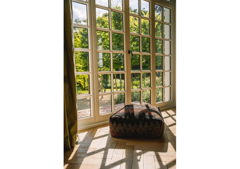 Pouf Oh My Gee - Noir Orange - INIE003BOr-60 - Bazar Bizar