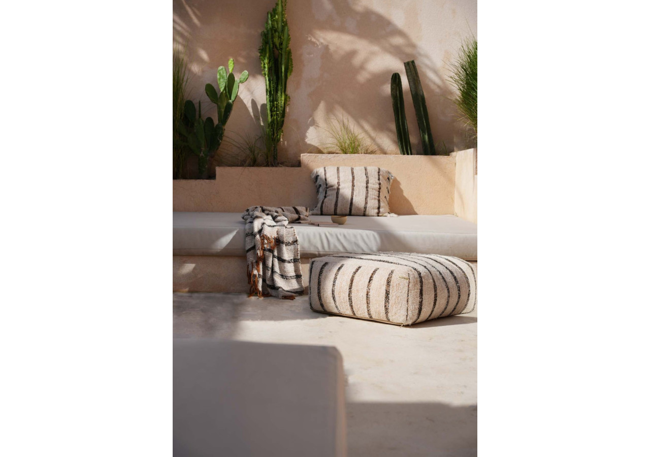 Pouf Oh My Gee - Blanc Bohémien - INIE003BoW-60 - Bazar Bizar