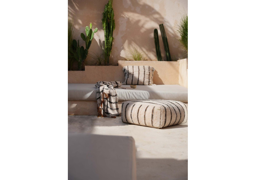 Pouf Oh My Gee - Blanc Bohémien - INIE003BoW-60 - Bazar Bizar