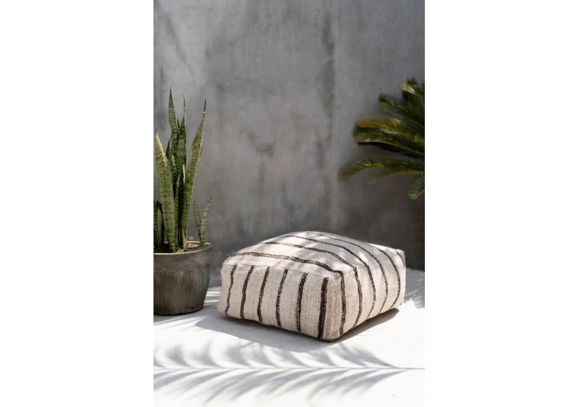 Pouf Oh My Gee - Blanc Bohémien - INIE003BoW-60 - Bazar Bizar