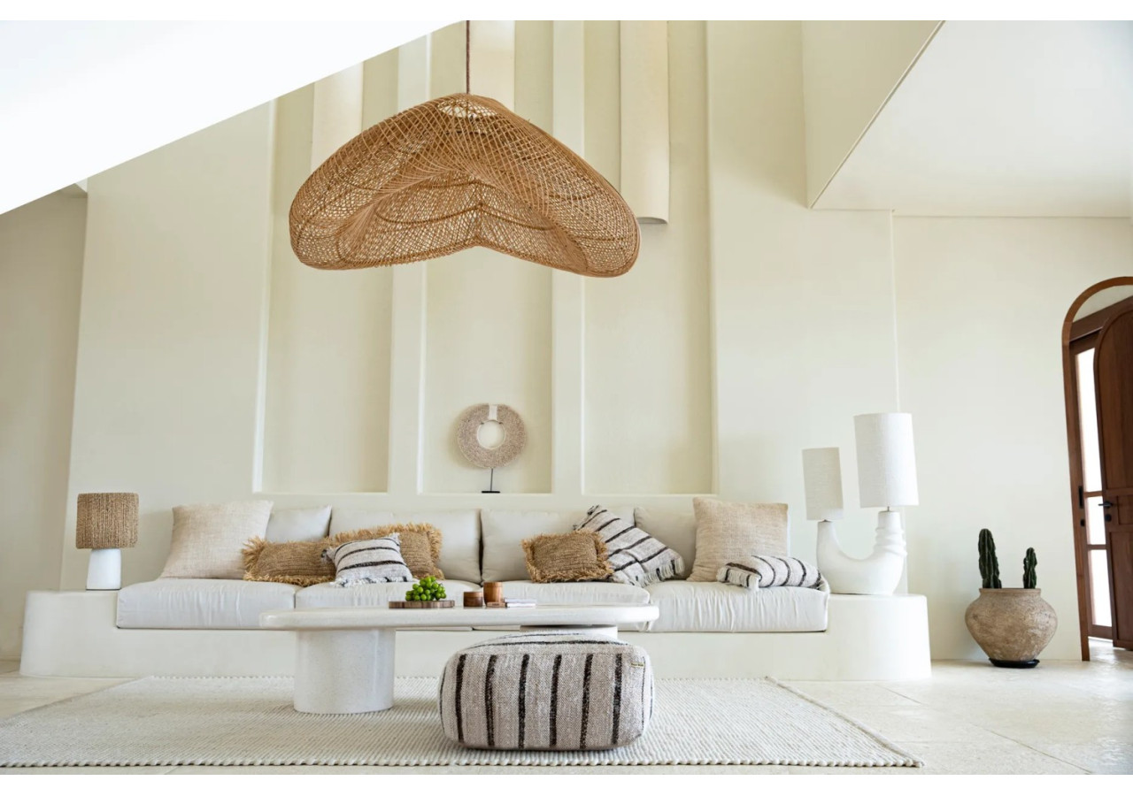 Pouf Oh My Gee - Blanc Bohémien - INIE003BoW-60 - Bazar Bizar