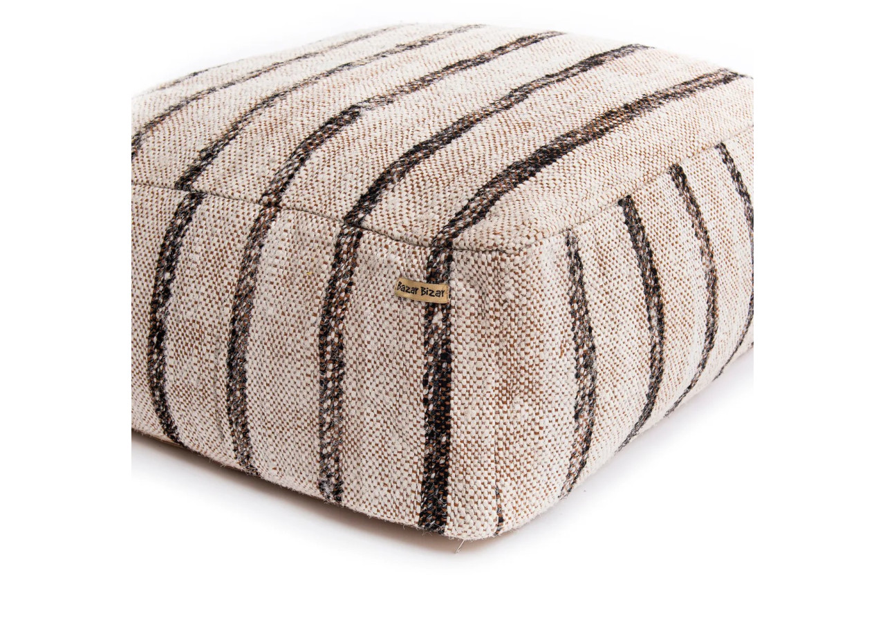 Pouf Oh My Gee - Blanc Bohémien - INIE003BoW-60 - Bazar Bizar