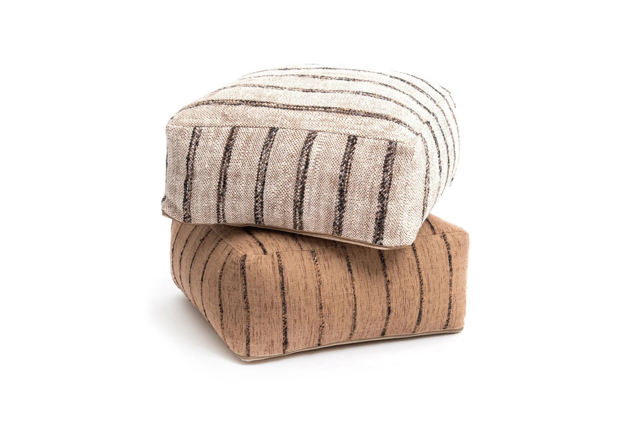 Pouf Oh My Gee - Blanc Bohémien - INIE003BoW-60 - Bazar Bizar