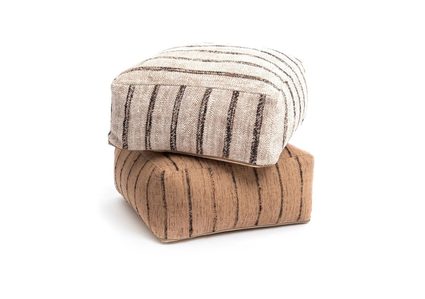 Pouf Oh My Gee - Blanc Bohémien - INIE003BoW-60 - Bazar Bizar