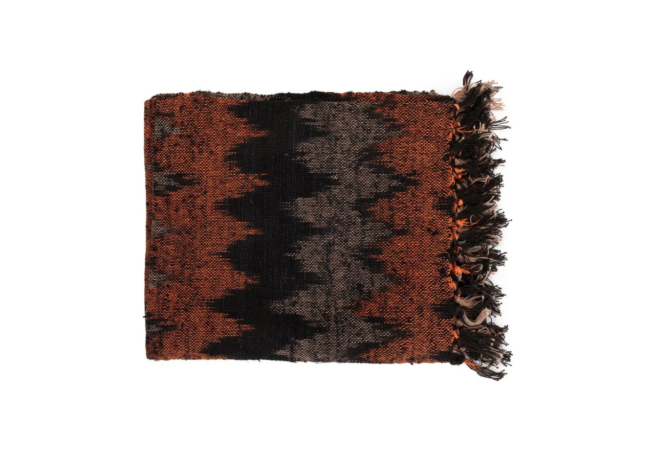 Plaid S'il Vous Plaid - Noir Orange - INIE002BOr - Bazar Bizar