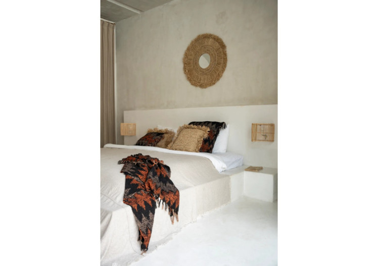 Plaid S'il Vous Plaid - Noir Orange - INIE002BOr - Bazar Bizar 2