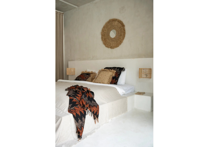 Plaid S'il Vous Plaid - Noir Orange - INIE002BOr - Bazar Bizar