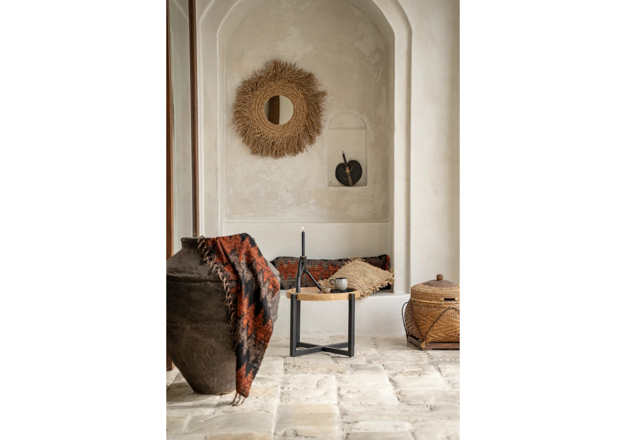 Plaid S'il Vous Plaid - Noir Orange - INIE002BOr - Bazar Bizar