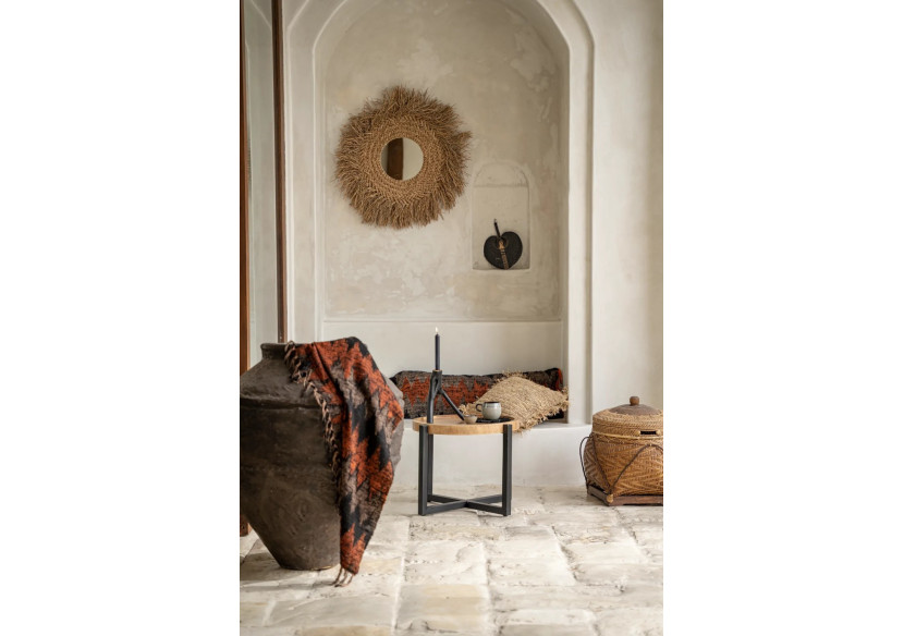 Plaid S'il Vous Plaid - Noir Orange - INIE002BOr - Bazar Bizar