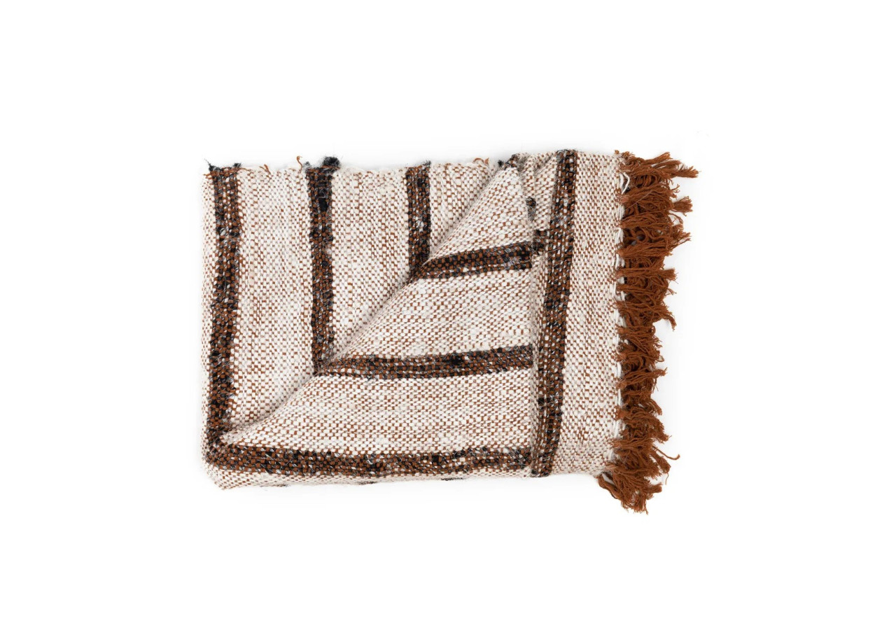 Plaid S'il Vous Plaid - Blanc Bohémien - INIE002BoW - Bazar Bizar