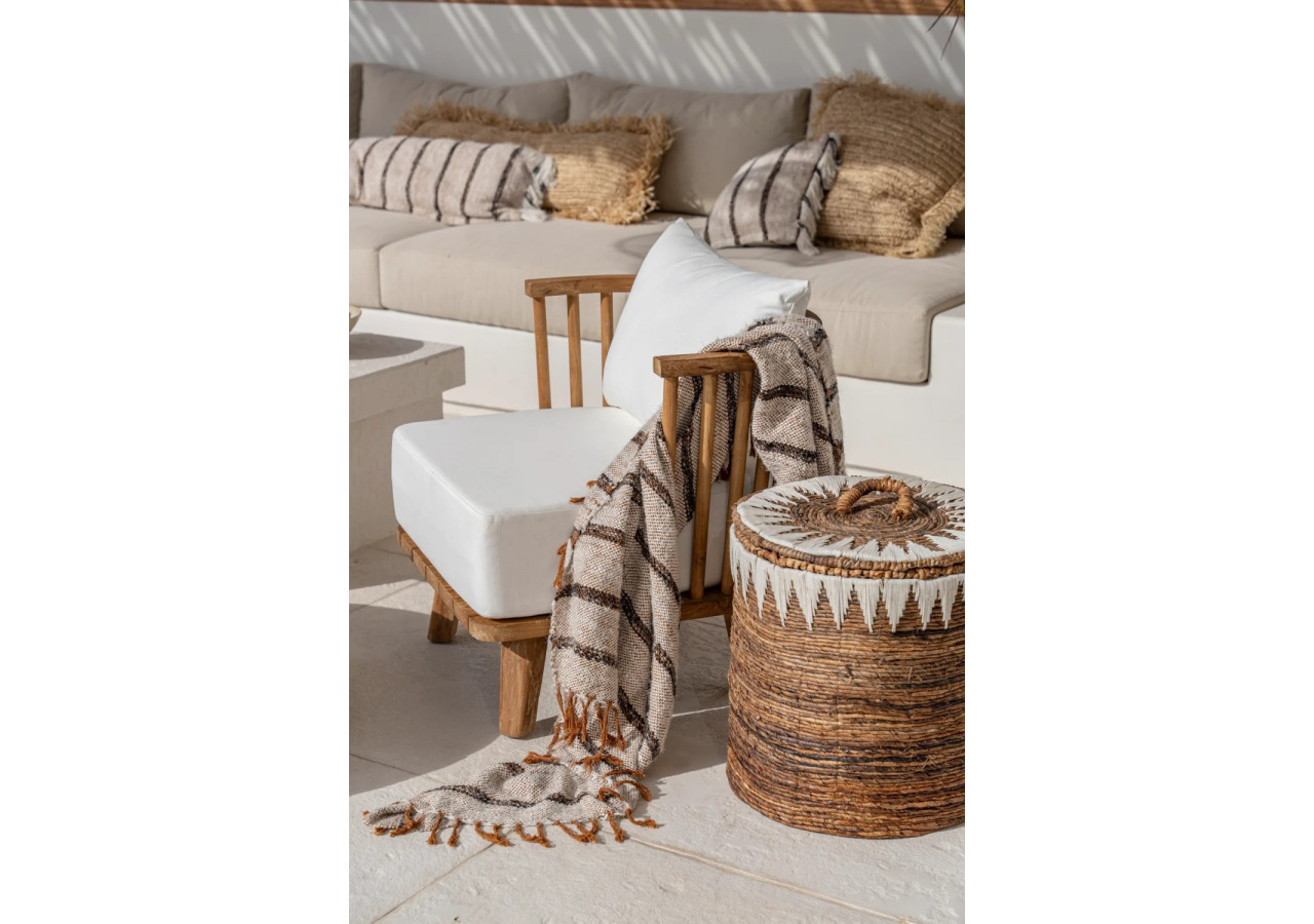 Plaid S'il Vous Plaid - Blanc Bohémien - INIE002BoW - Bazar Bizar