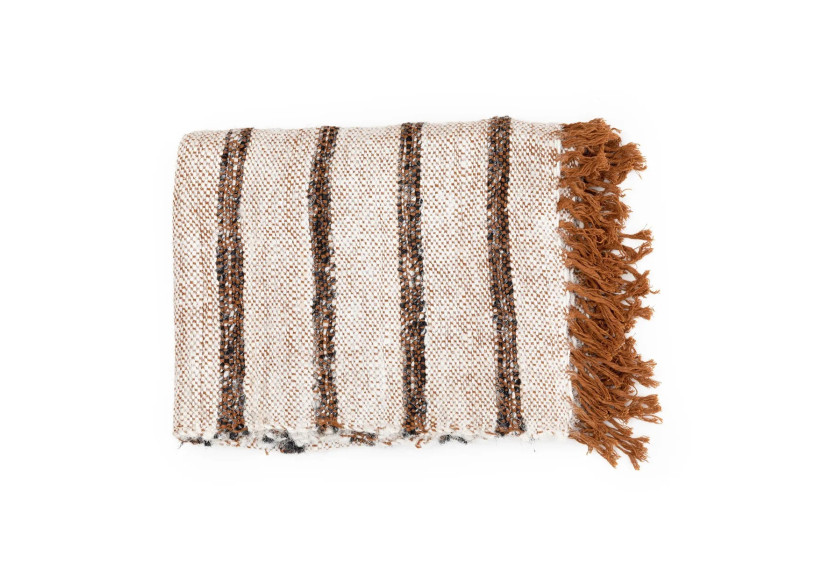 Plaid S'il Vous Plaid - Blanc Bohémien - INIE002BoW - Bazar Bizar