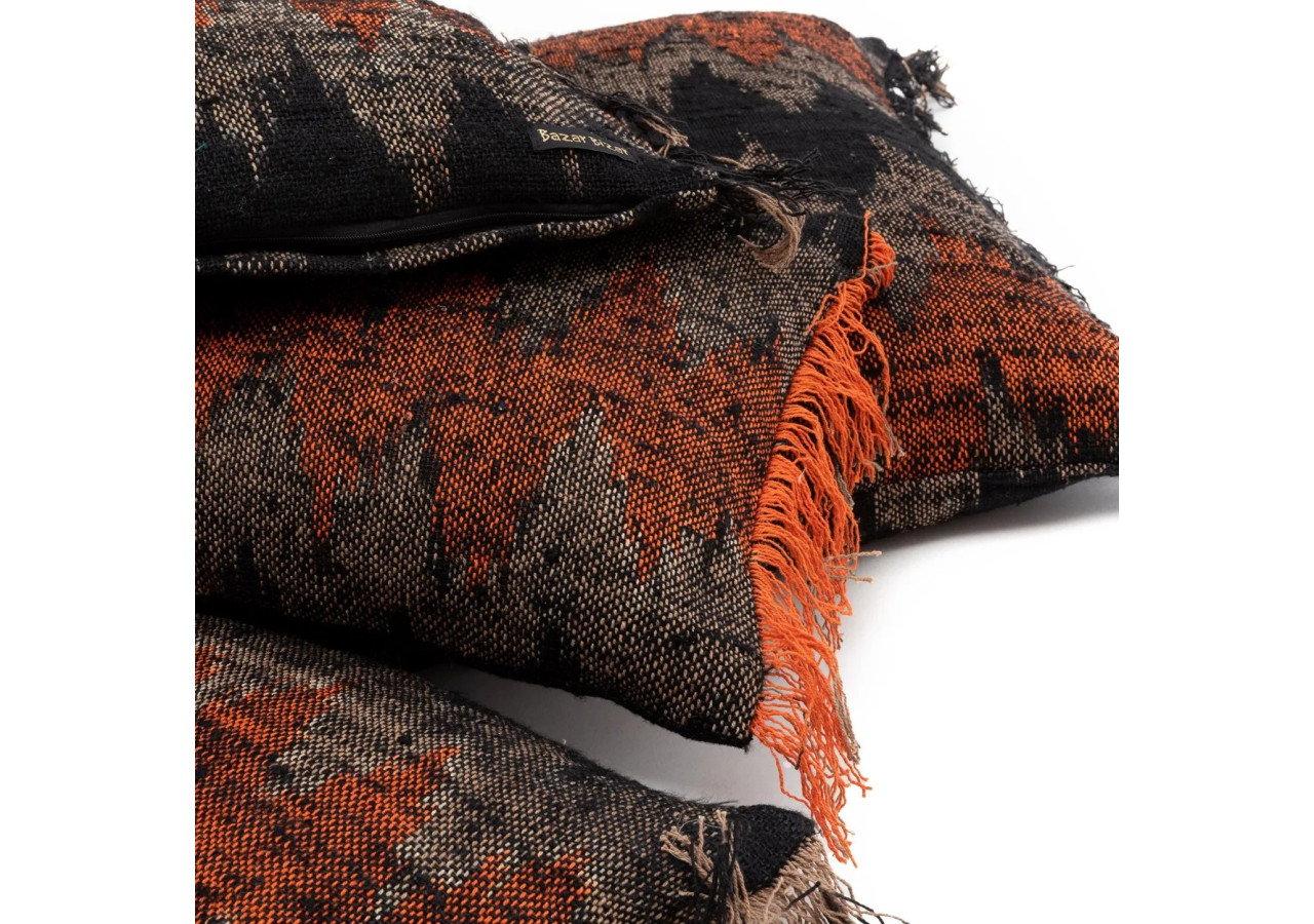 Housse de Coussin Oh My Gee - Noir Orange 35x100 - INIE001BOr-35x100 - Bazar Bizar