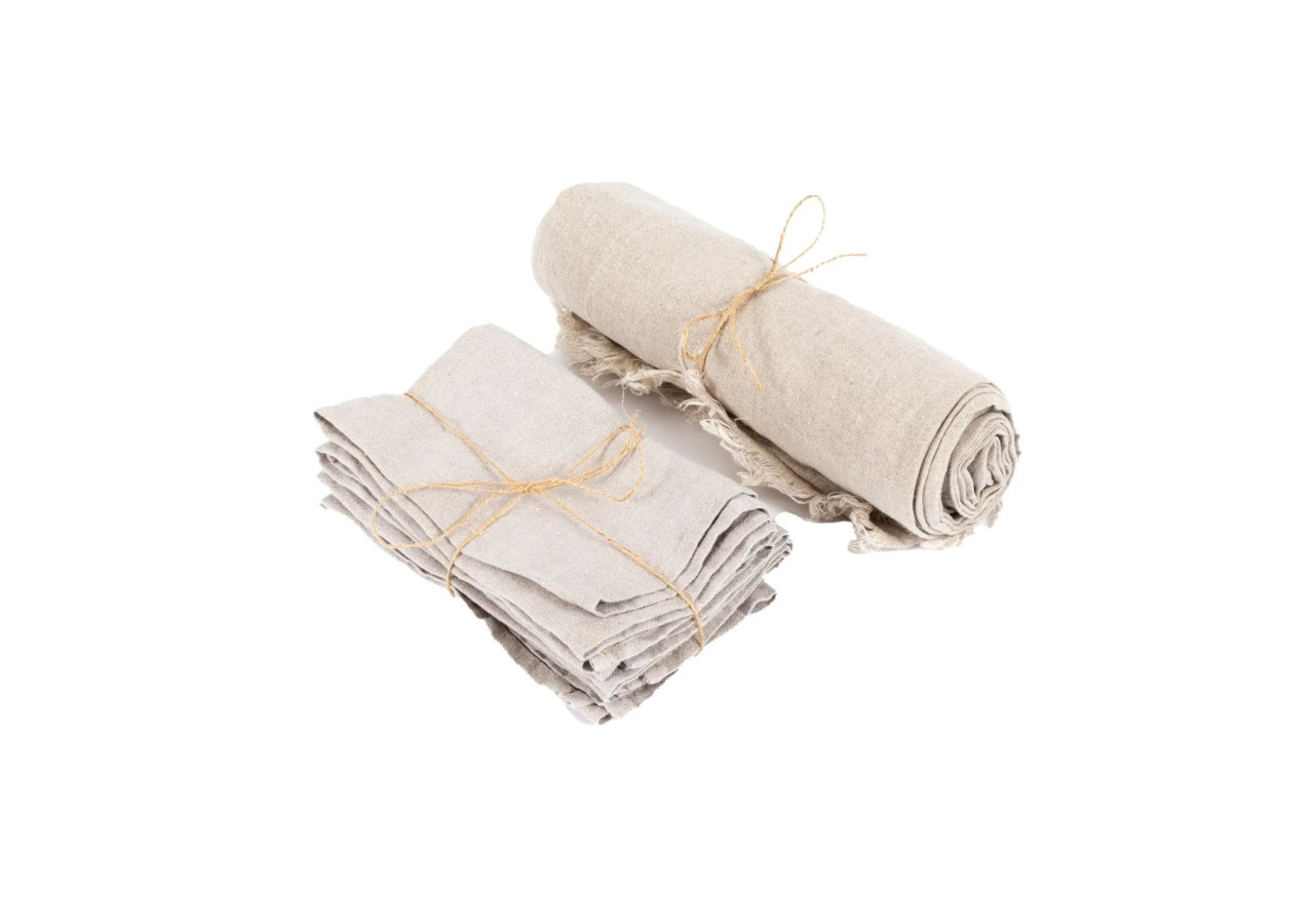 Nappe en Lin - Beige 150x250 - INMAX002Be-150x250 - Bazar Bizar