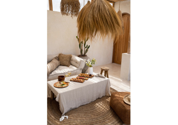 Nappe en Lin - Beige 150x150 - INMAX002Be-150x150 - Bazar Bizar 2