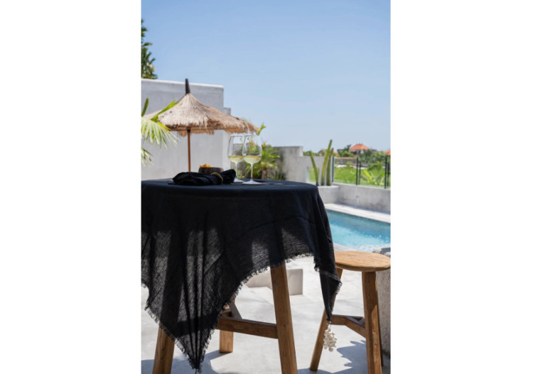 Nappe en Lin - Noir - 150x200 cm - INMAX002B-150x200 - Bazar Bizar 2