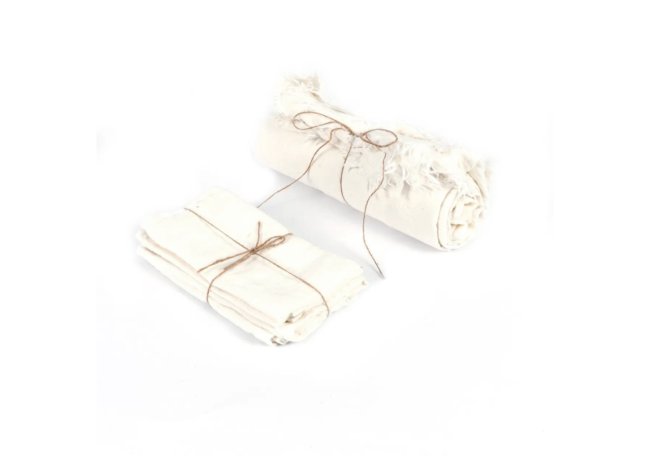 Nappe en Lin - Blanc - 150x250 cm - INMAX002W-150x250 - Bazar Bizar