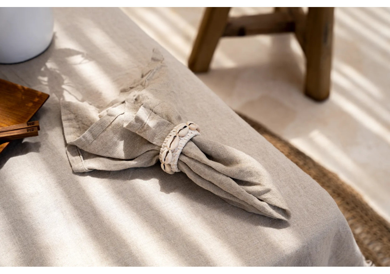 Serviettes en Lin - Beige - Set de 4 - INMAX001Be-45x45-SET4 - Bazar Bizar