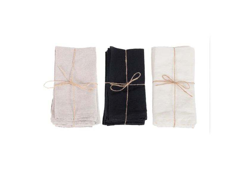 Serviettes en Lin - Beige - Set de 4 - INMAX001Be-45x45-SET4 - Bazar Bizar Serviettes en Lin - Beige - Set de 4 - INMAX001Be-45x45-SET4 - Bazar Bizar