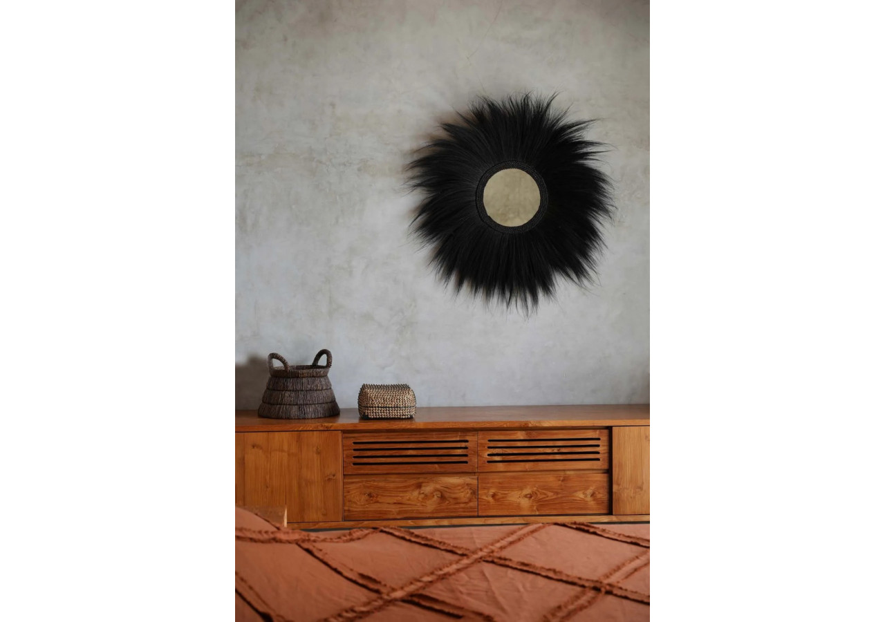 Miroir Simba - Noir - Grand Modèle - JAPA003B-L-100 - Bazar Bizar